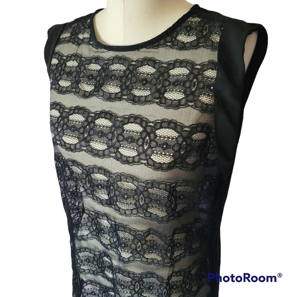 Zara sheer sleeveless slit back top size M